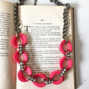 Jcrew pink links statement necklace